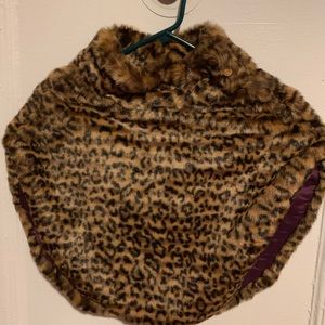 Faux Leopard Print Cape